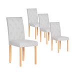 FurnitureR Set of 4 Upholstered Dining Chairs with Button-Tufted Back, Soft Foam Seat & Solid Wood Legs for Kitchen, Dining Room & Home