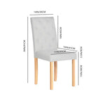 FurnitureR - Lot de 4 chaises de salle à manger capitonnées avec dossier touffeté, assise en mousse souple et pieds en bois massif pour cuisine, salle à manger et maison.