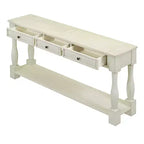 Whisen Console Longue Rectangulaire en Bois de Style Méditerranéen avec Tiroirs et Étagère