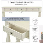 Whisen Console Longue Rectangulaire en Bois de Style Méditerranéen avec Tiroirs et Étagère