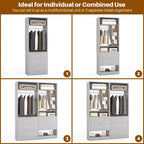 Système de placard Besiost 48 avec 5 tiroirs en bois