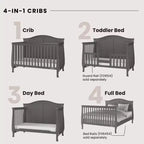 Lit de bébé convertible Child Craft Camden 4-en-1, se transforme en lit de repos, en lit pour tout-petit et en lit pleine grandeur, 3 positions de matelas, finition sécuritaire pour bébé