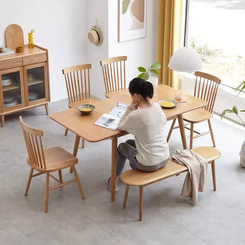 Banc de salle à manger en bois fin de 39,3 po, siège en chêne naturel pour usage intérieur, idéal pour une entrée, un salon, une chambre ou une cuisine