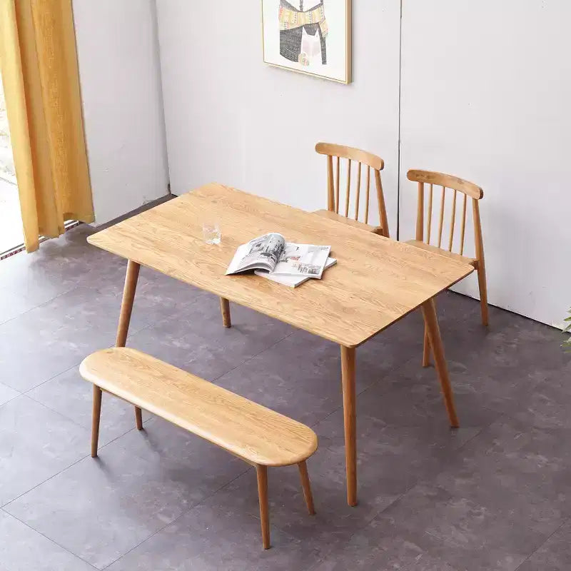 Banc de salle à manger en bois fin de 39,3 po, siège en chêne naturel pour usage intérieur, idéal pour une entrée, un salon, une chambre ou une cuisine