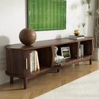 JVNOXKMeuble TV moderne de style « farmhouse » pour téléviseurs de 75 po, centre de divertissement en bois avec rangement, console TV pour salon