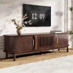 JVNOXKMeuble TV moderne de style « farmhouse » pour téléviseurs de 75 po, centre de divertissement en bois avec rangement, console TV pour salon