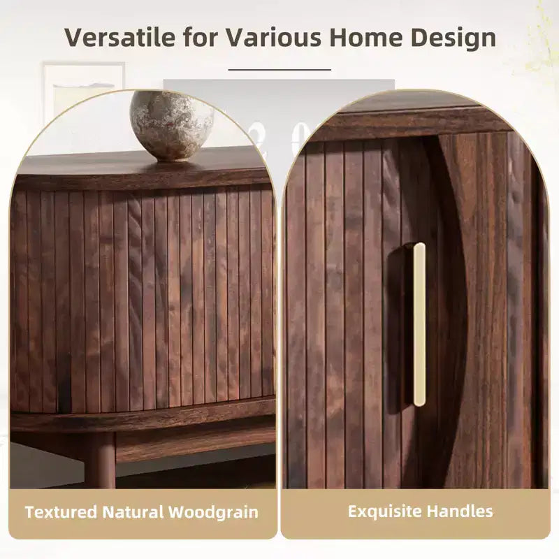JVNOXKMeuble TV moderne de style « farmhouse » pour téléviseurs de 75 po, centre de divertissement en bois avec rangement, console TV pour salon