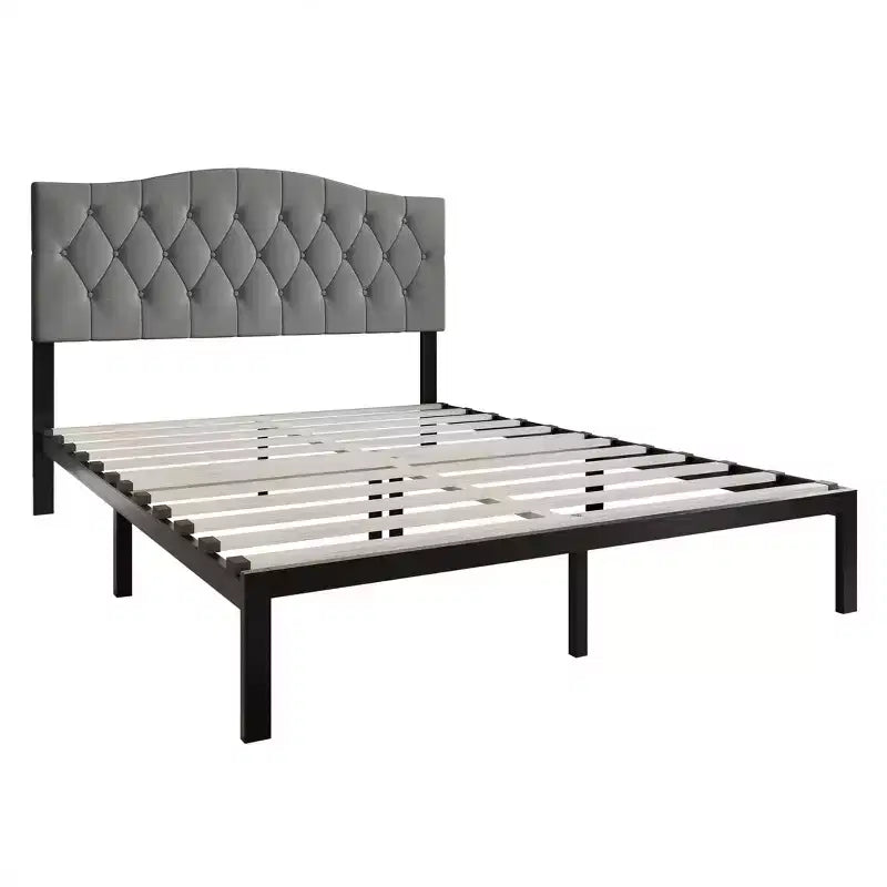 Lit plateforme en lin ChaletPosh