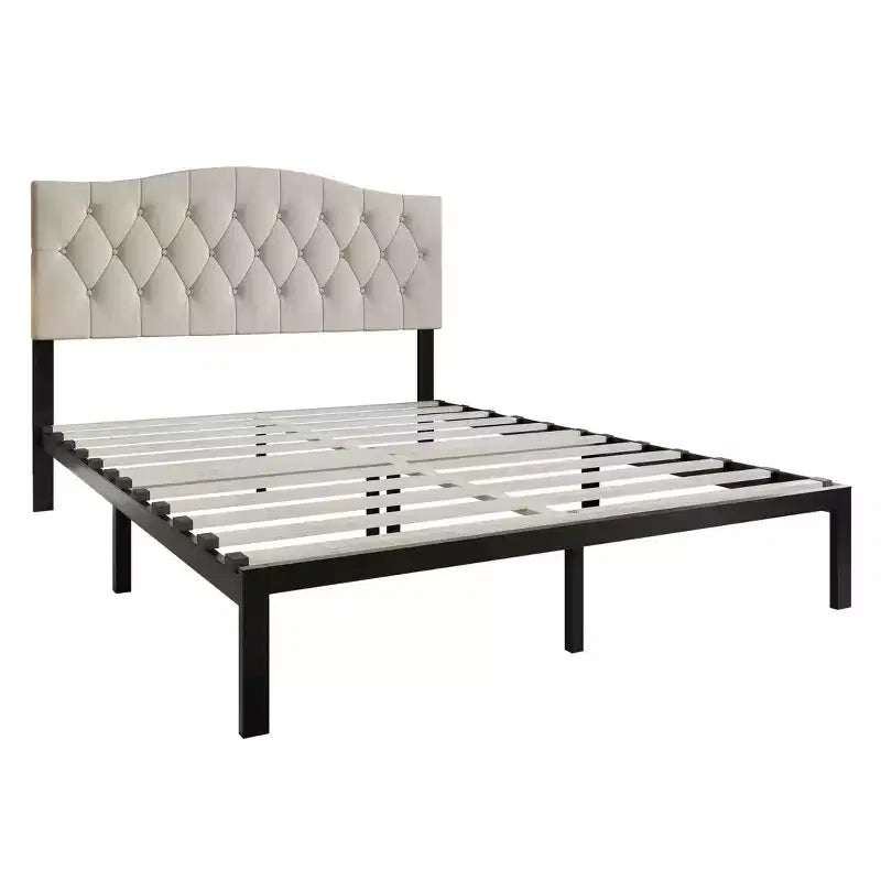 Lit plateforme en lin ChaletPosh