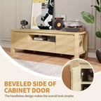 Meuble TV avec portes et placard, meuble TV de style ferme, meuble TV pour téléviseurs jusqu'à 60 pouces, console TV pour salon, chambre à coucher