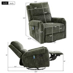 Fauteuil inclinable de massage rembourré en chenille pivotant et basculant Elmsford Modern de Christopher Knight Home