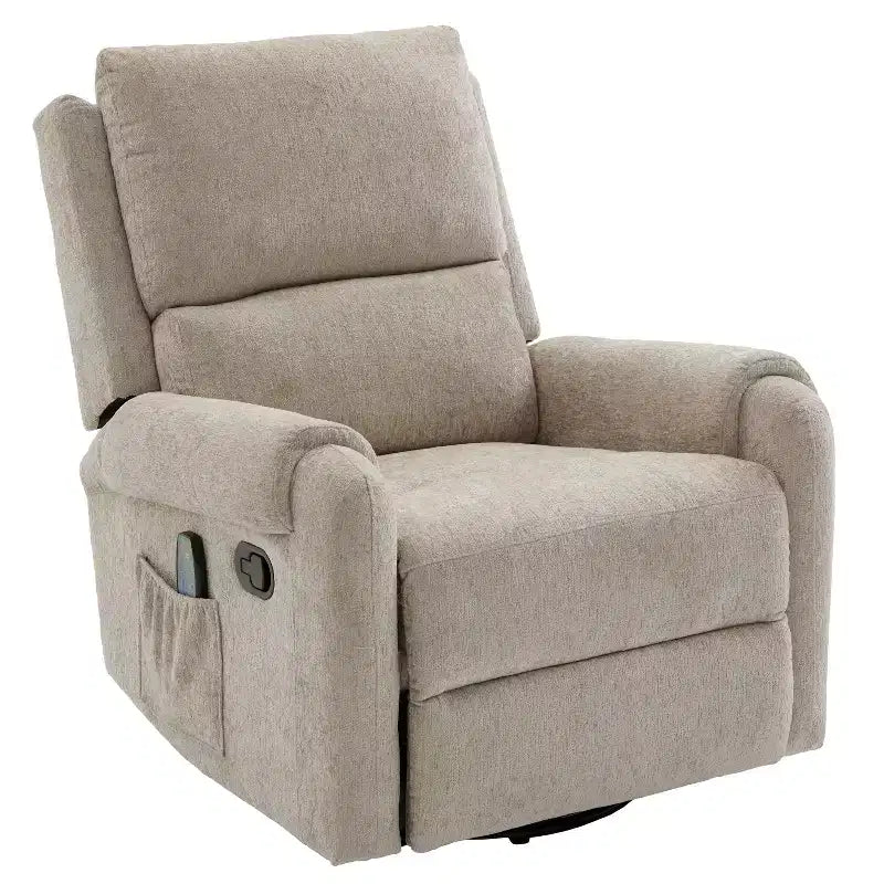 Fauteuil inclinable de massage rembourré en chenille pivotant et basculant Elmsford Modern de Christopher Knight Home