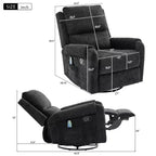 Fauteuil inclinable de massage rembourré en chenille pivotant et basculant Elmsford Modern de Christopher Knight Home