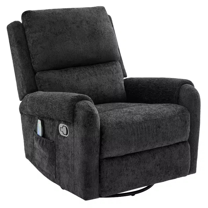 Fauteuil inclinable de massage rembourré en chenille pivotant et basculant Elmsford Modern de Christopher Knight Home