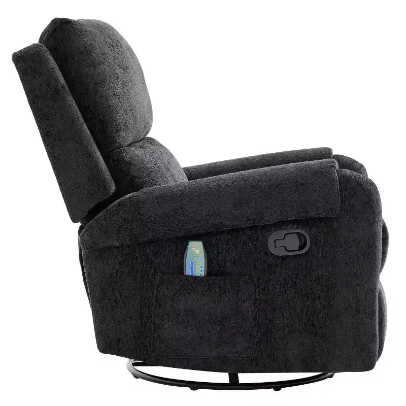 Fauteuil inclinable de massage rembourré en chenille pivotant et basculant Elmsford Modern de Christopher Knight Home