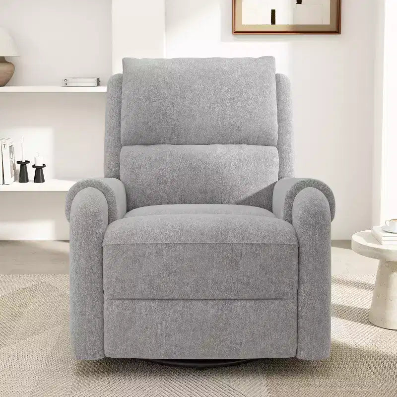 Fauteuil inclinable de massage rembourré en chenille pivotant et basculant Elmsford Modern de Christopher Knight Home