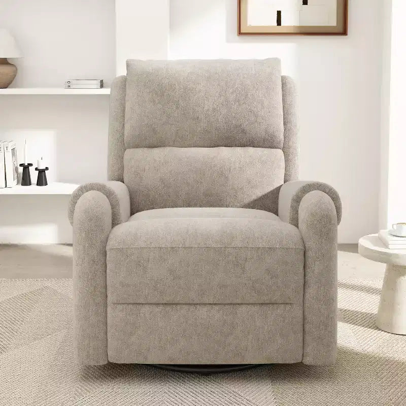 Fauteuil inclinable de massage rembourré en chenille pivotant et basculant Elmsford Modern de Christopher Knight Home
