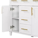 Meuble-lavabo de salle de bain blanc de 36 po avec tiroirs, armoire de rangement de salle de bain avec porte à fermeture douce et étagère réglable