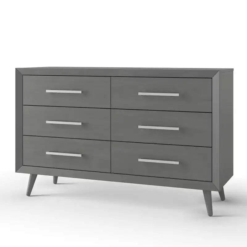 Commode double 6 tiroirs Child Craft Cranbrook pour chambre de bébé ou d'enfant, kit anti-basculement inclus pour éviter le basculement, finition non toxique, sans danger pour les bébés