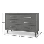 Commode double 6 tiroirs Child Craft Cranbrook pour chambre de bébé ou d'enfant, kit anti-basculement inclus pour éviter le basculement, finition non toxique, sans danger pour les bébés