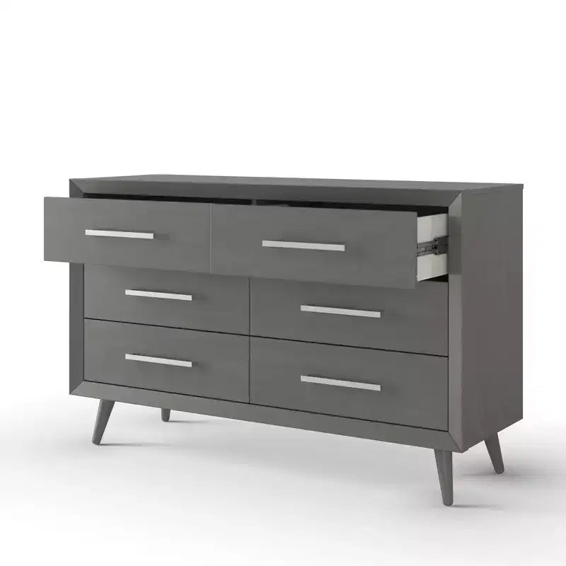 Commode double 6 tiroirs Child Craft Cranbrook pour chambre de bébé ou d'enfant, kit anti-basculement inclus pour éviter le basculement, finition non toxique, sans danger pour les bébés