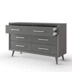 Commode double 6 tiroirs Child Craft Cranbrook pour chambre de bébé ou d'enfant, kit anti-basculement inclus pour éviter le basculement, finition non toxique, sans danger pour les bébés