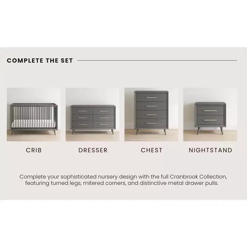 Commode double 6 tiroirs Child Craft Cranbrook pour chambre de bébé ou d'enfant, kit anti-basculement inclus pour éviter le basculement, finition non toxique, sans danger pour les bébés
