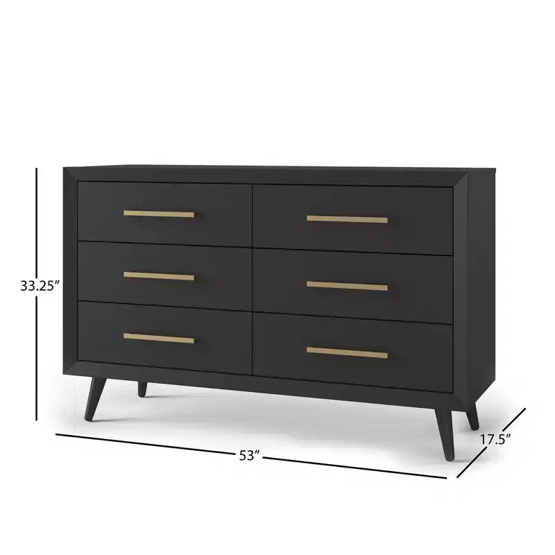 Commode double 6 tiroirs Child Craft Cranbrook pour chambre de bébé ou d'enfant, kit anti-basculement inclus pour éviter le basculement, finition non toxique, sans danger pour les bébés
