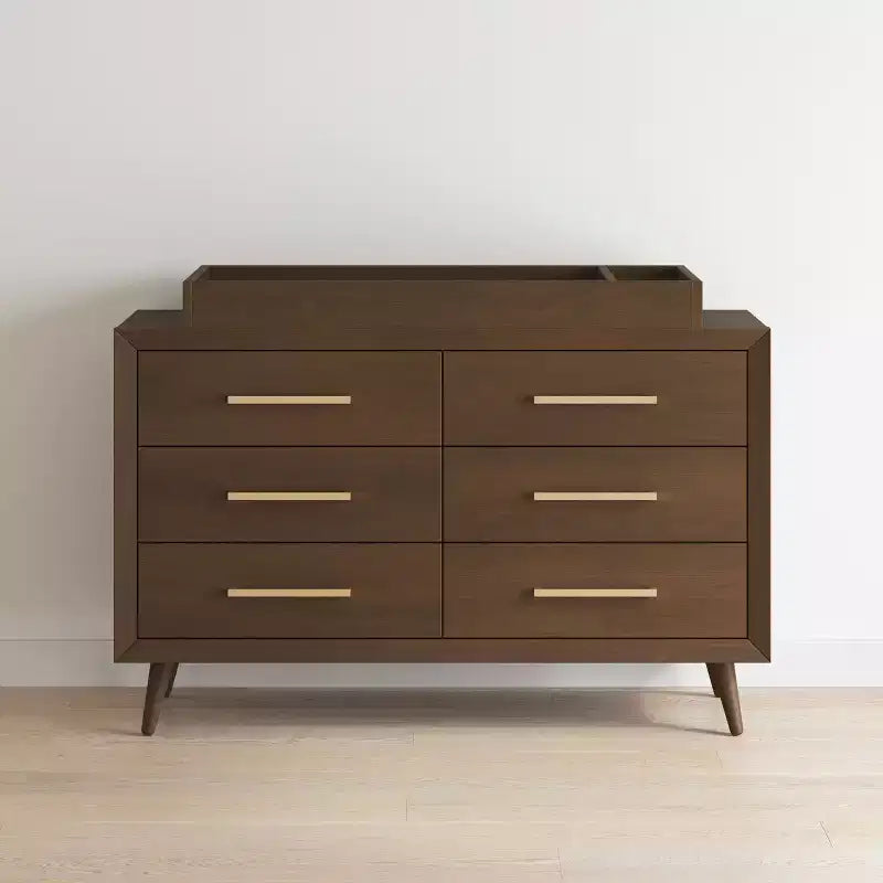 Commode double 6 tiroirs Child Craft Cranbrook pour chambre de bébé ou d'enfant, kit anti-basculement inclus pour éviter le basculement, finition non toxique, sans danger pour les bébés