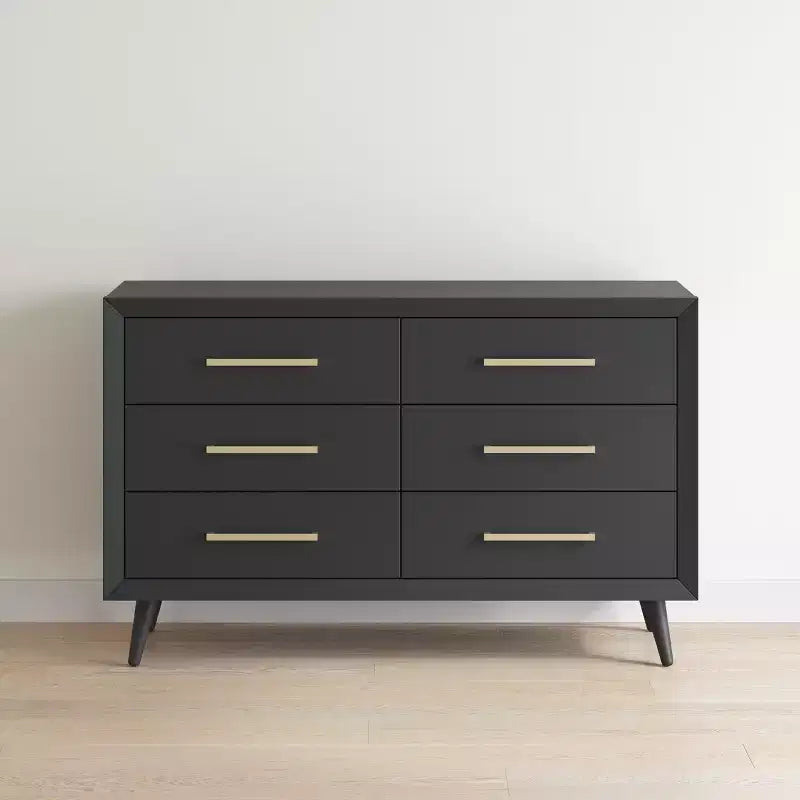 Commode double 6 tiroirs Child Craft Cranbrook pour chambre de bébé ou d'enfant, kit anti-basculement inclus pour éviter le basculement, finition non toxique, sans danger pour les bébés