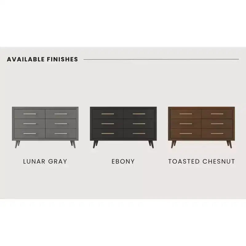 Commode double 6 tiroirs Child Craft Cranbrook pour chambre de bébé ou d'enfant, kit anti-basculement inclus pour éviter le basculement, finition non toxique, sans danger pour les bébés
