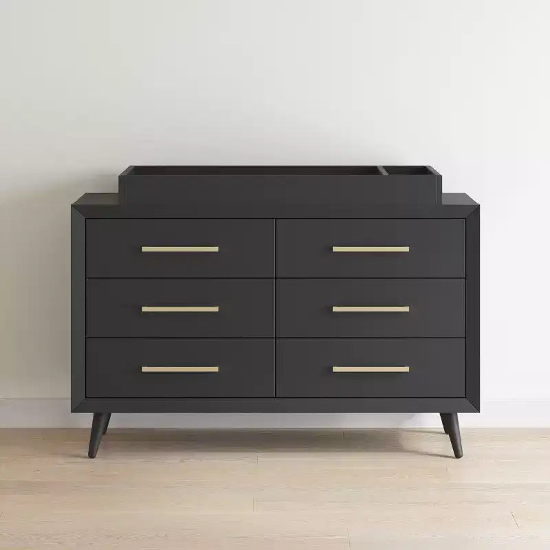 Commode double 6 tiroirs Child Craft Cranbrook pour chambre de bébé ou d'enfant, kit anti-basculement inclus pour éviter le basculement, finition non toxique, sans danger pour les bébés