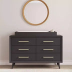 Commode double 6 tiroirs Child Craft Cranbrook pour chambre de bébé ou d'enfant, kit anti-basculement inclus pour éviter le basculement, finition non toxique, sans danger pour les bébés