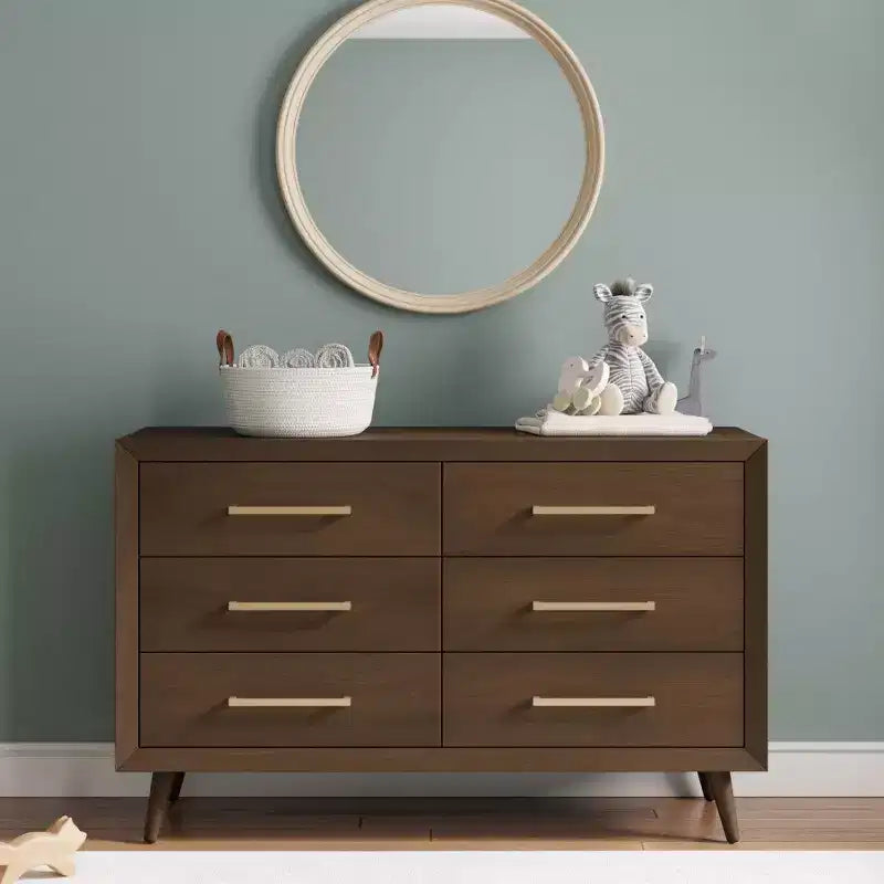 Child Craft 6-Drawer Cranbrook Double Dresser for Nursery or Bedroom, Anti-Tip Kit Included to Prevent Tipping, Non-Toxic, Baby Safe Finish