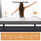 Matelas King de 14 pouces, matelas hybride en mousse à mémoire de forme et gel dans une boîte, soutien à ressorts ensachés avec isolation des mouvements et soulagement de la pression, fermeté moyenne, CertiPUR-US