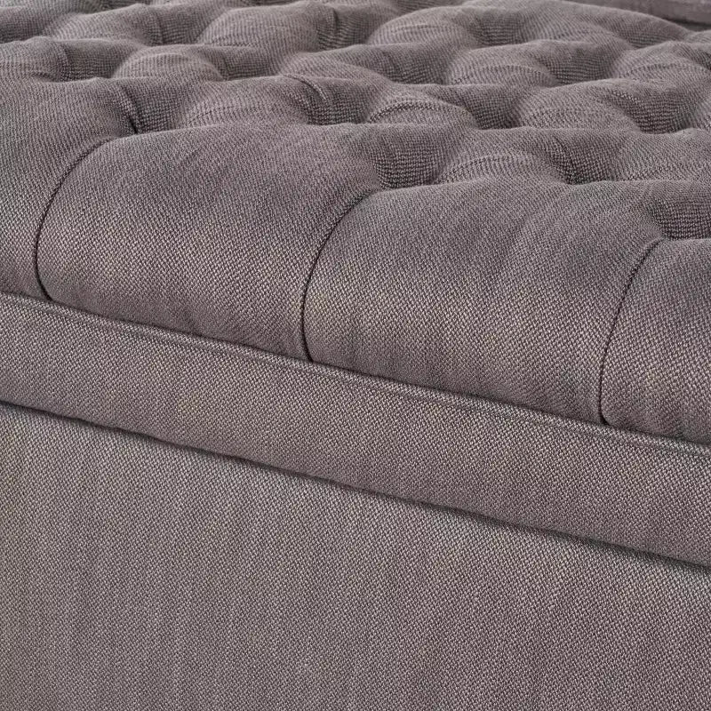 TUYOHW Banc de rangement moderne avec grande capacité de rangement, pouf de rangement avec siège rembourré, repose-pieds ottoman pour salon