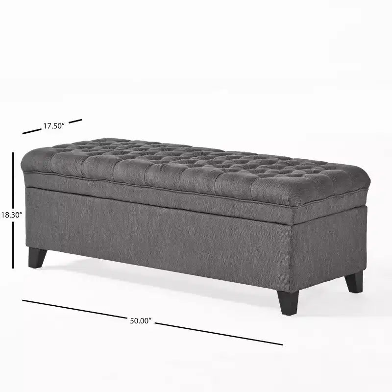 TUYOHW Banc de rangement moderne avec grande capacité de rangement, pouf de rangement avec siège rembourré, repose-pieds ottoman pour salon