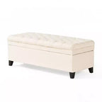 TUYOHW Banc de rangement moderne avec grande capacité de rangement, pouf de rangement avec siège rembourré, repose-pieds ottoman pour salon