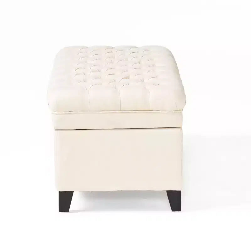 TUYOHW Banc de rangement moderne avec grande capacité de rangement, pouf de rangement avec siège rembourré, repose-pieds ottoman pour salon