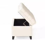 TUYOHW Banc de rangement moderne avec grande capacité de rangement, pouf de rangement avec siège rembourré, repose-pieds ottoman pour salon