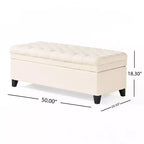 TUYOHW Banc de rangement moderne avec grande capacité de rangement, pouf de rangement avec siège rembourré, repose-pieds ottoman pour salon