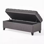 TUYOHW Banc de rangement moderne avec grande capacité de rangement, pouf de rangement avec siège rembourré, repose-pieds ottoman pour salon