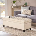 TUYOHW Banc de rangement moderne avec grande capacité de rangement, pouf de rangement avec siège rembourré, repose-pieds ottoman pour salon