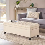TUYOHW Banc de rangement moderne avec grande capacité de rangement, pouf de rangement avec siège rembourré, repose-pieds ottoman pour salon