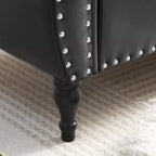 Banc de rangement en velours TUYOHW avec capitonnage à boutons et décorations cloutées, pouf de rangement avec pieds en bois et 1 oreiller, banc de rangement de bout de lit