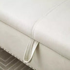 Banc de rangement en velours TUYOHW avec capitonnage à boutons et décorations cloutées, pouf de rangement avec pieds en bois et 1 oreiller, banc de rangement de bout de lit