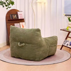 Fauteuil poire Okak de 400 LB, Pouf géant en velours côtelé avec accoudoirs, Mousse haute résilience pour adultes et adolescents