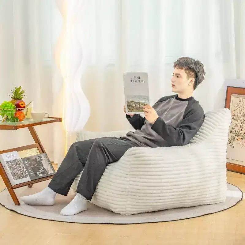 Fauteuil poire Okak de 400 LB, Pouf géant en velours côtelé avec accoudoirs, Mousse haute résilience pour adultes et adolescents