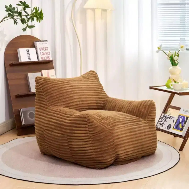 Fauteuil poire Okak de 400 LB, Pouf géant en velours côtelé avec accoudoirs, Mousse haute résilience pour adultes et adolescents