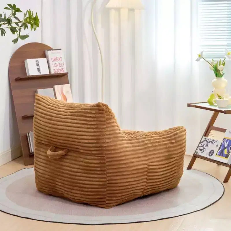 Fauteuil poire Okak de 400 LB, Pouf géant en velours côtelé avec accoudoirs, Mousse haute résilience pour adultes et adolescents